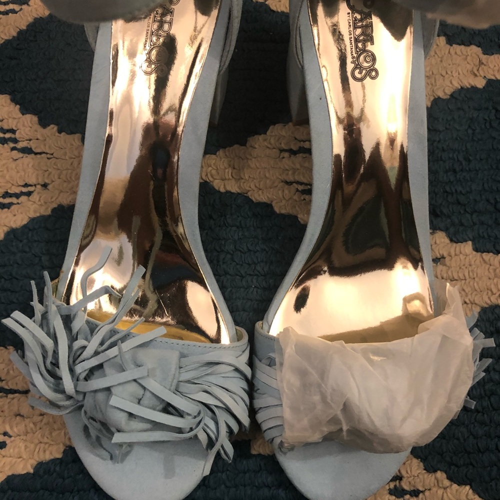 Carlos By Carlos Santana Fringed Block Heels - image 1